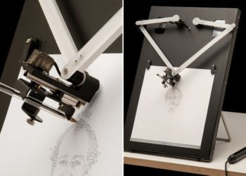 This automated robotic arm is actually an unconventional photo booth that draws your portrait!