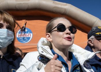Russian spacecraft returns to Earth with movie crew aboard