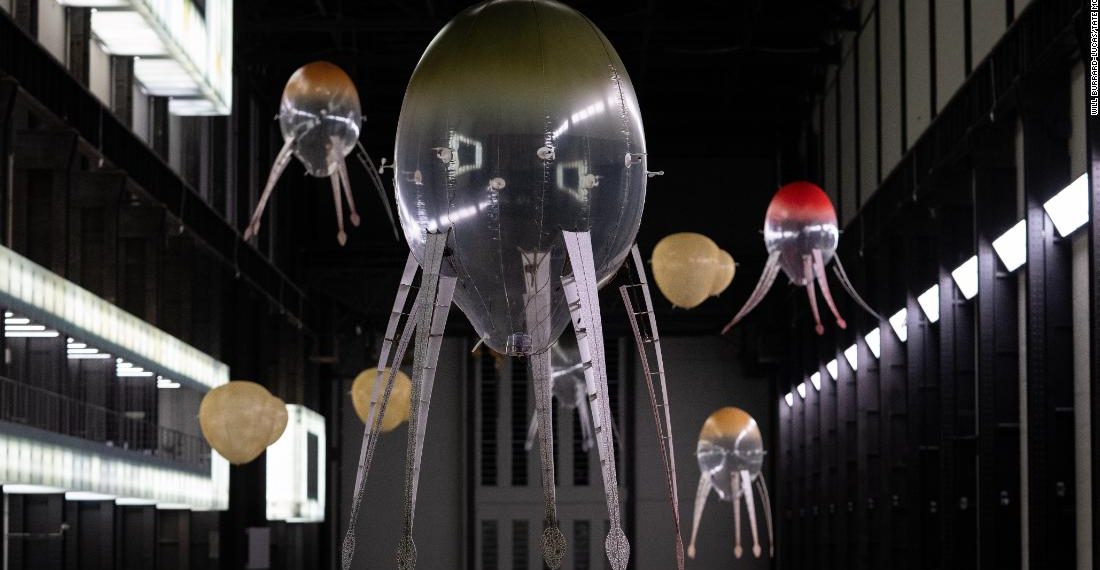 Giant floating robots and millennia-old odors make up a new installation at Tate Modern