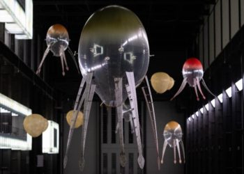 Giant floating robots and millennia-old odors make up a new installation at Tate Modern