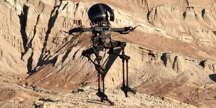 This bipedal robot uses propeller arms to slackline and skateboard