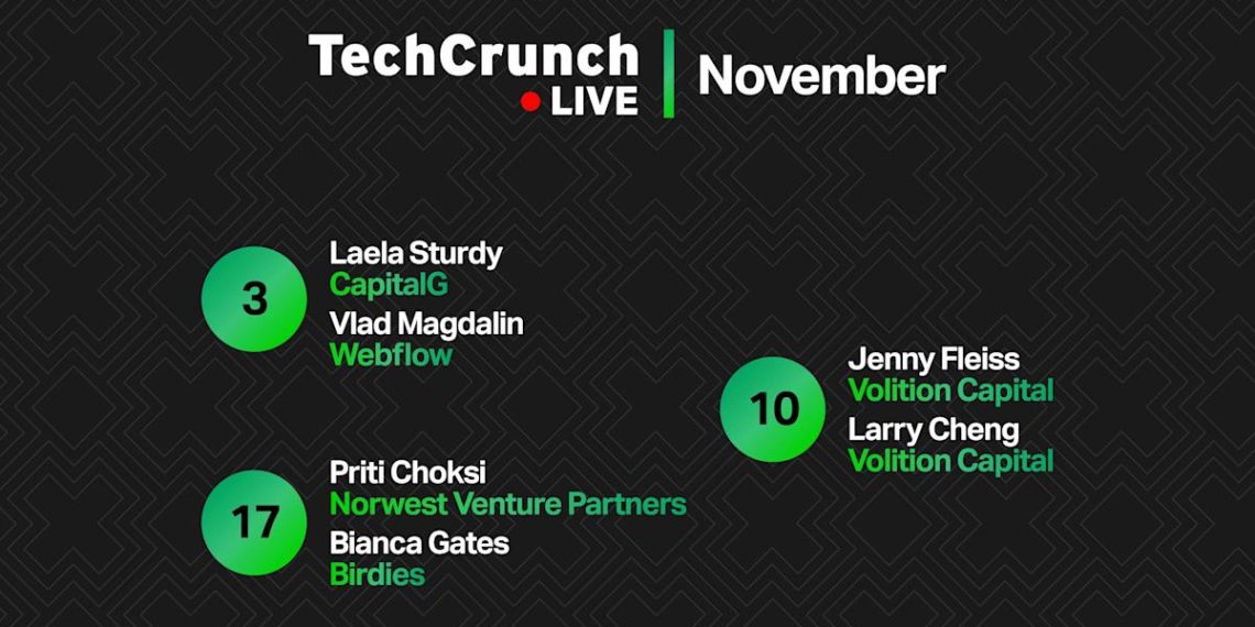 Check out the outstanding speakers joining us on TechCrunch Live in November
