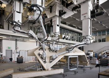 the semiramis hanging garden by ETH zurich is being built by robots
