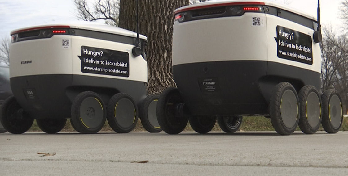 Robots delivering food on SDSU campus