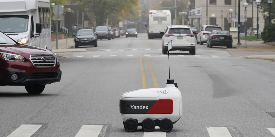 Robots hit the streets as demand for food delivery grows