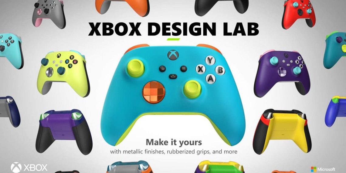 Xbox Design Lab controllers have rubberized grips and metallic finishes again