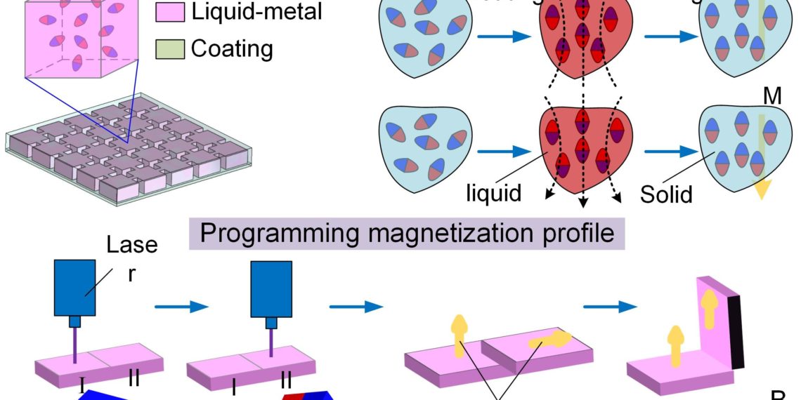A soft magnetic pixel robot that can be programmed to take different shapes