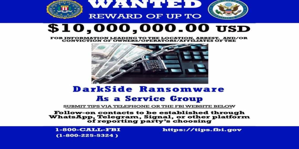 US offers $10m reward for decisive info on DarkSide ransomware gang