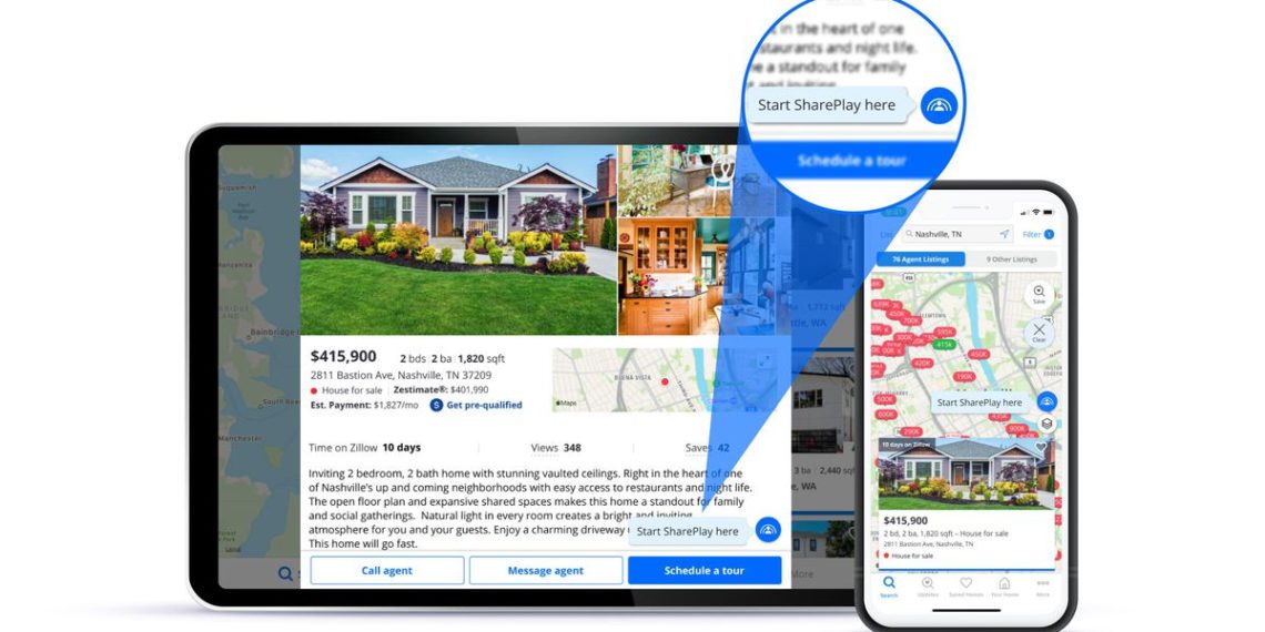 Zillow adds support for iOS 15’s SharePlay, so you can look at homes together from your studio apartments