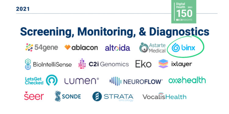 binx health Selected as a Top Digital Health Startup that is Transforming the Future of Healthcare — Named to the 2021 CB Insights Digital Health 150 List