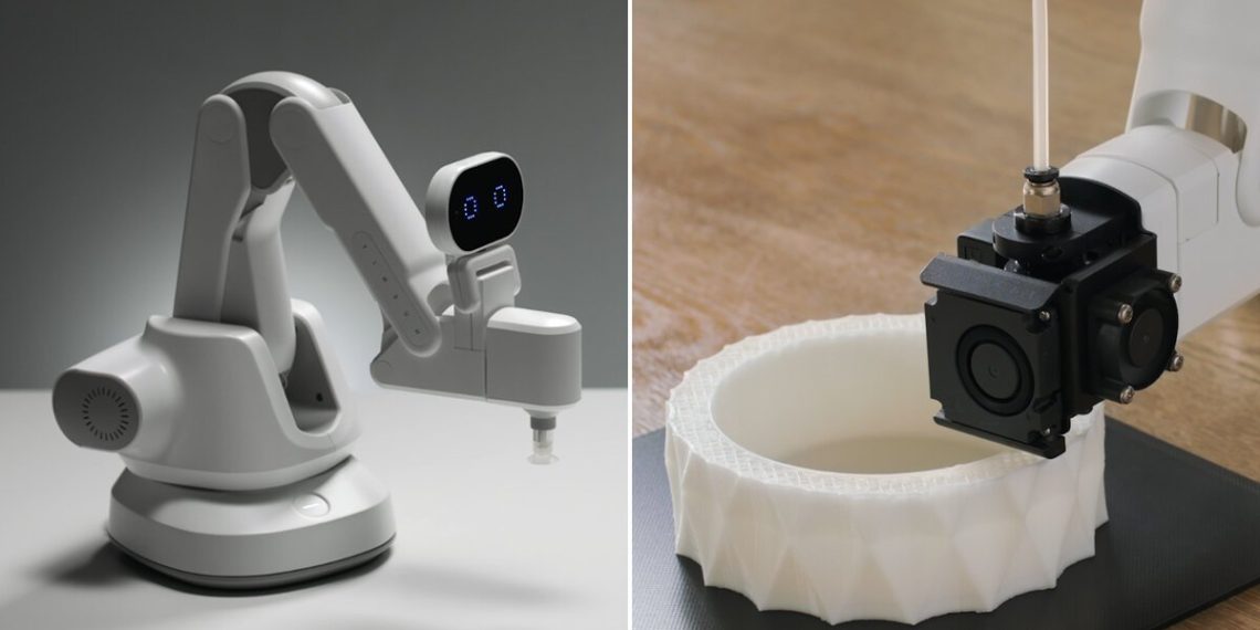 HUENIT robot arm features AI vision, 3D printing and laser engraving