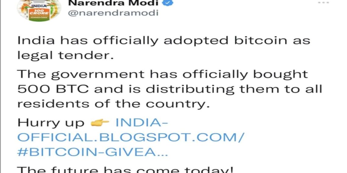 Indian PM Modi’s Twitter Account HACKED for Bitcoin scam