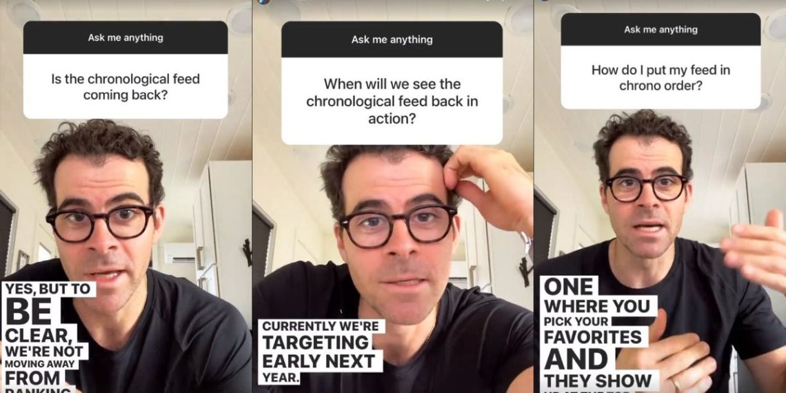 Instagram head answers questions about the future of the chronological feed