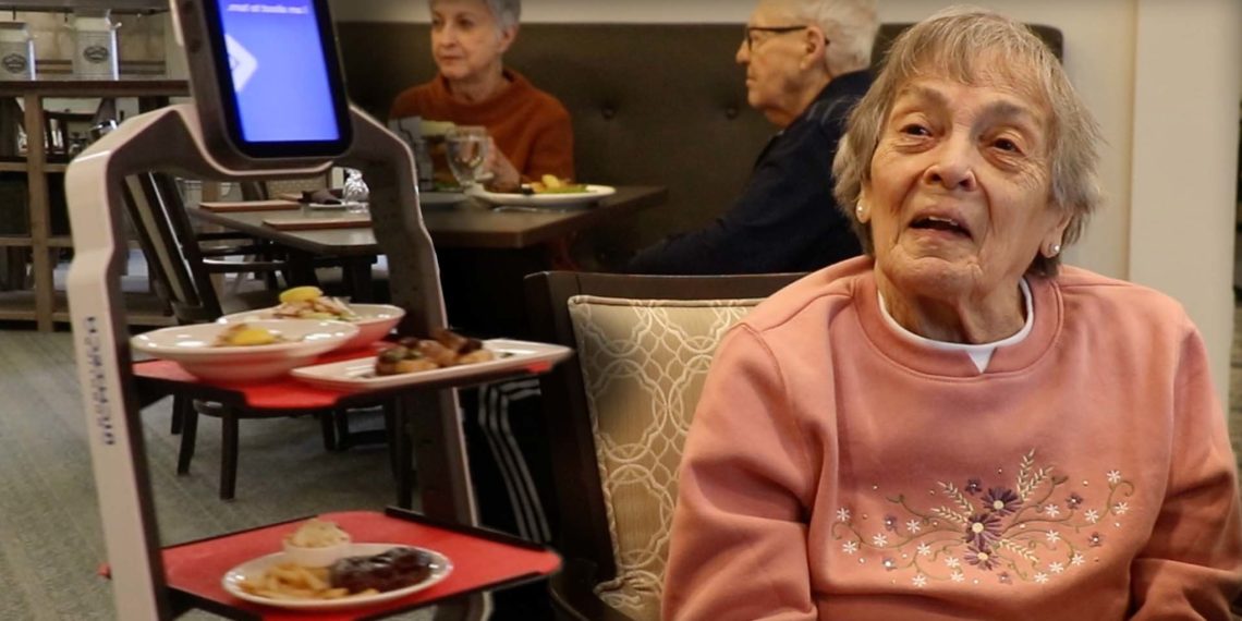 Robots serve food to seniors at Delaware County retirement community