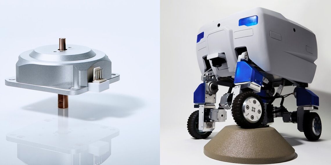 Robot uses bending legs and pivoting wheels to traverse city streets