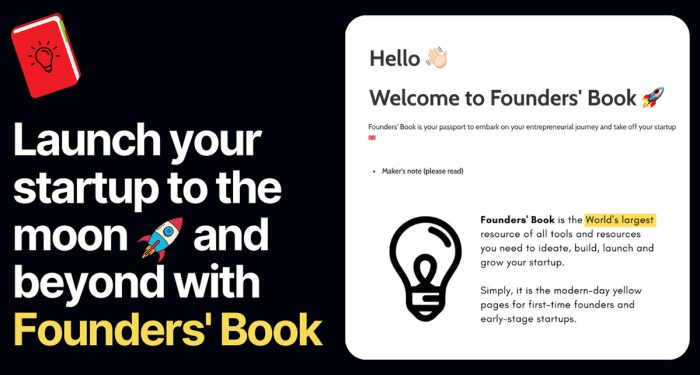 Get your startup off the ground with Founders’ Book