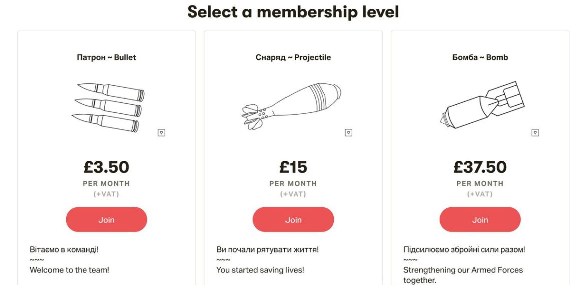 Patreon suspends NGO account collecting money for Ukrainian military