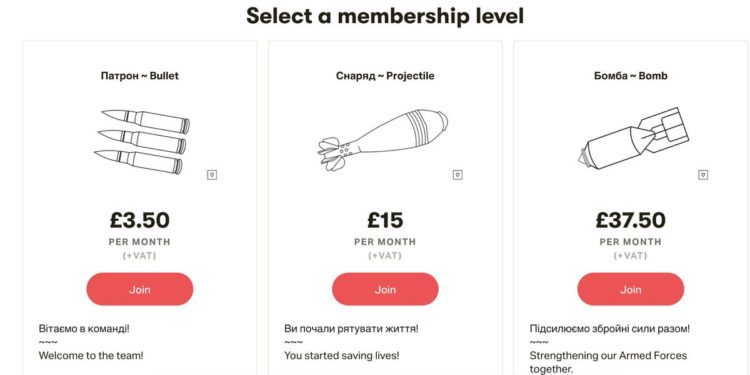 Patreon suspends NGO account collecting money for Ukrainian military