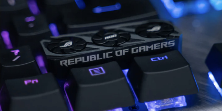 This custom Asus GPU keycap even comes with a trio of tiny spinning fans