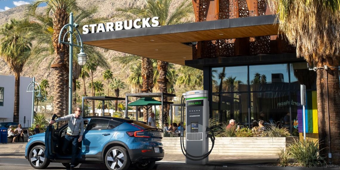 Volvo and ChargePoint will build EV charging stations at Starbucks in 5 states