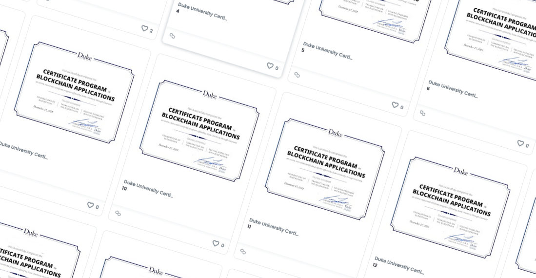 Duke Engineering’s FinTech Program Sends Certificates to Coursera Students as NFTs