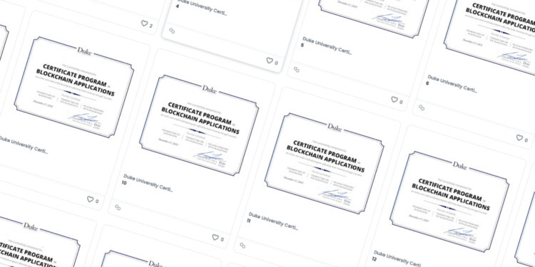 Duke Engineering’s FinTech Program Sends Certificates to Coursera Students as NFTs