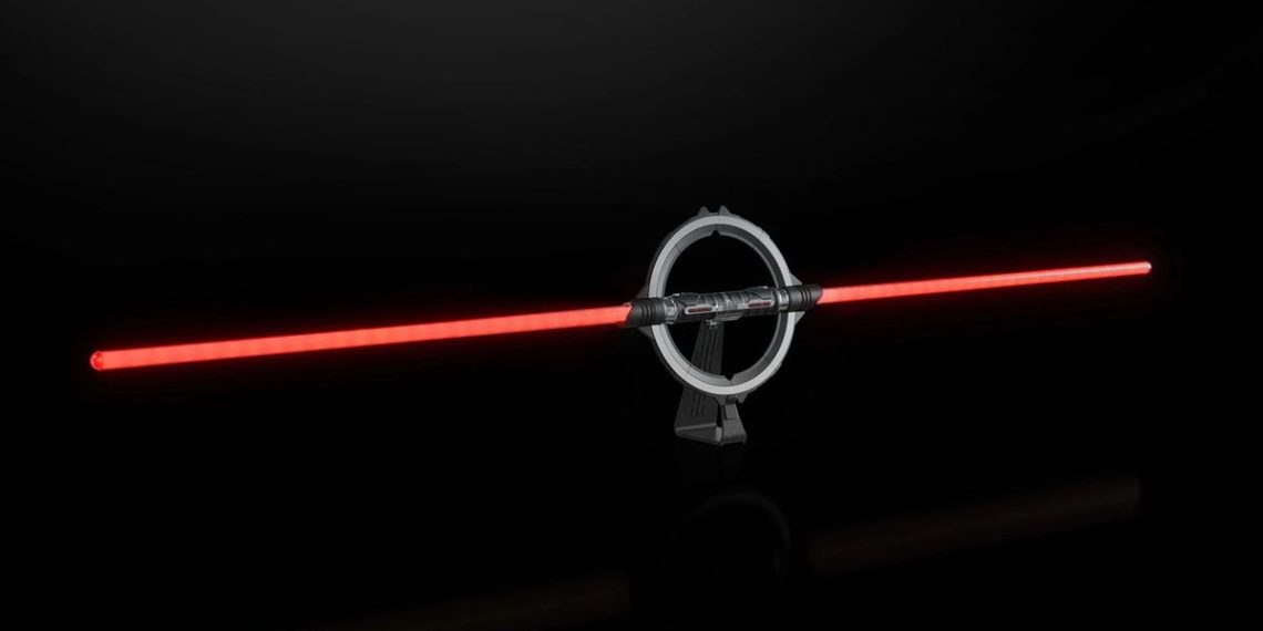 This double-bladed lightsaber measures 6.5 feet long and costs $500