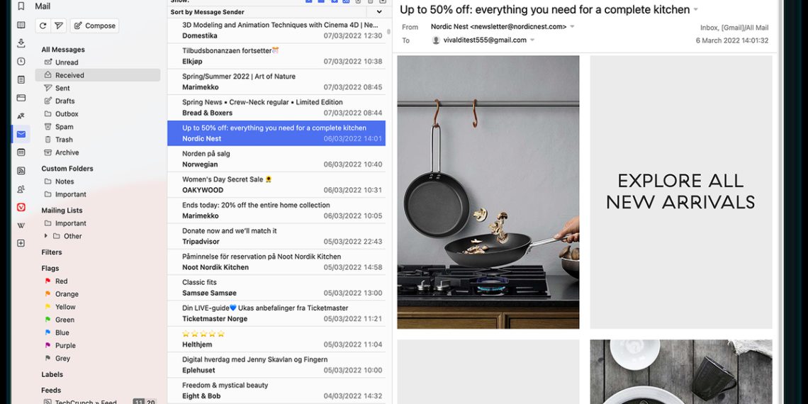 Vivaldi launches a free built-in email client with an integrated calendar and feed reader