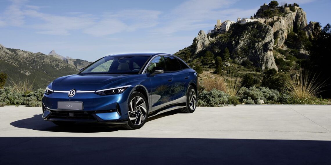 VW aims to dethrone the Tesla Model 3 with its long-ranging ID.7 electric sedan