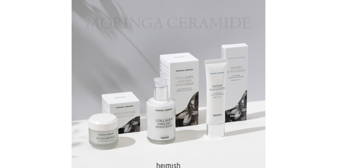 Heimish launched ‘Moringa Ceramide Skincare Products – Moisturizer, Cream, and Sunscreen’ in their lineup, which helps to strengthen moisture-supportive barrier.