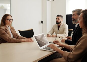 group of people having a meeting